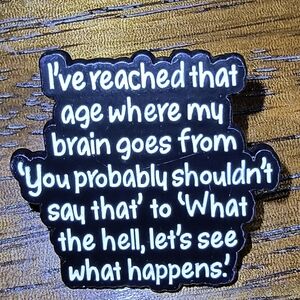 Women’s Jewelry Unique Black and White Text Funny Quote Enamel Pin Brooch